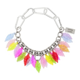 Silver Pile Of Leaves Necklace 241529F023017
