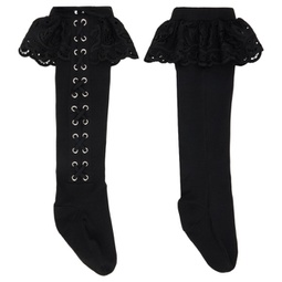 Black Lace-Up Socks 241529F076000