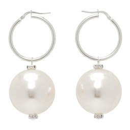 Silver & White Mini Hoop Pearl Earrings 241533F022003