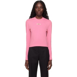 Pink Les Classiques Le t-shirt Gros Grain manches longues Long Sleeve T-Shirt 241553F110033