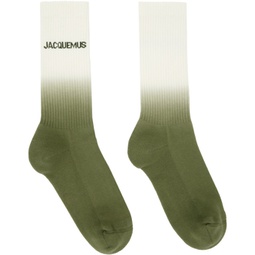 Off-White & Green Le Chouchou Les chaussettes Moisson Socks 241553M220001