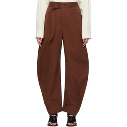 Brown Tapered Trousers 241646F087014