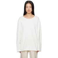 Off-White Wide Neck Long Sleeve T-Shirt 241646F110000