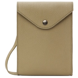 Taupe Enveloppe Strap Pouch 241646M164008