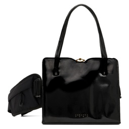 Black Re-Purposed 50s Vintage Belt Bag 241660F048001