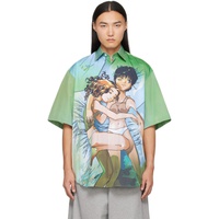 Green Anime Shirt 241669M192004