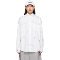 White Scribbled Shirt 241669M192006