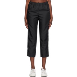 Black Garment-Washed Trousers 241671F087002
