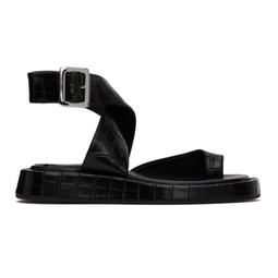 Black Roxanne Croc Sandals 241671F124003