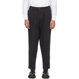Black Pleated Trousers 241674M191008