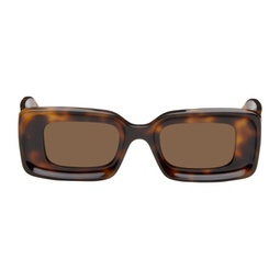 Brown Rectangular Sunglasses 241677F005000