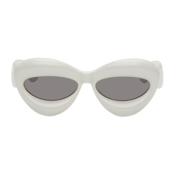 Gray Inflated Cateye Sunglasses 241677F005010