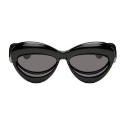 Black Inflated Cateye Sunglasses 241677F005011