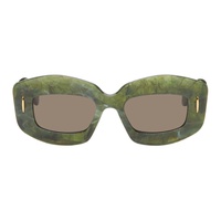 Green Chunky Anagram Sunglasses 241677F005044