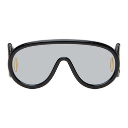 Black Wave Mask Sunglasses 241677M134050