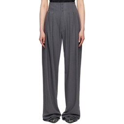 Gray Pleated Trousers 241678F087000