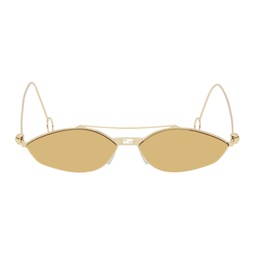 Gold Baguette Sunglasses 241693F005003