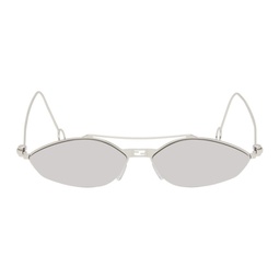 Silver Baguette Sunglasses 241693F005004