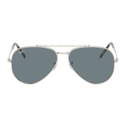 Silver New Aviator Sunglasses 241718M134024
