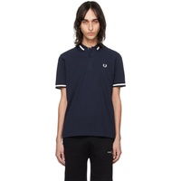 Navy Embroidered Polo 241719M212001