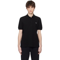 Black Embroidered Polo 241719M212016