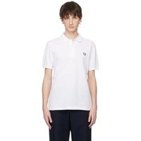 White Embroidered Polo 241719M212017
