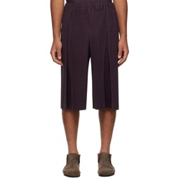 Purple Tailored Pleats 2 Shorts 241729M191016