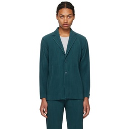 Green Tailored Pleats 2 Blazer 241729M195001