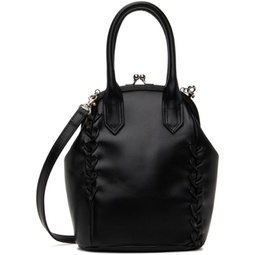 Black Semi-Gloss Smooth Leather Lace-Up Mini Bag 241731F046003