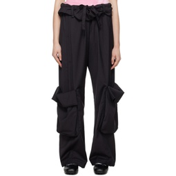Black Rolled Waist Trousers 241731F087001