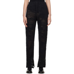 Black Graphic Trousers 241731F087008