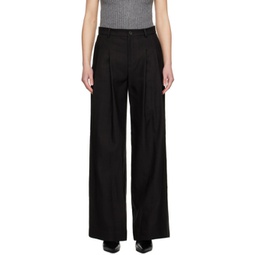 Black Pleated Trousers 241731F087016