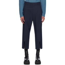 Navy Vented Cuff Trousers 241735M191002