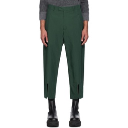 Green Vented Cuff Trousers 241735M191003