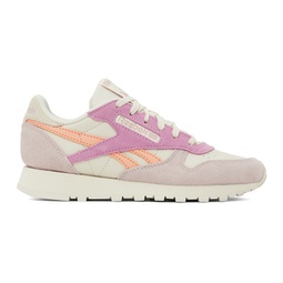 Off-White & Pink Classic Leather Sneakers 241749F128046