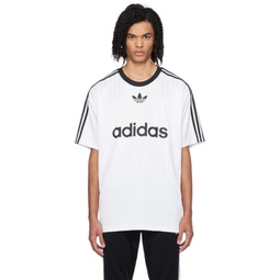 White & Black Stripe T-Shirt 241751M213011