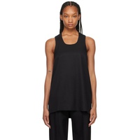 Black Double Layer Tank Top 241782F111000