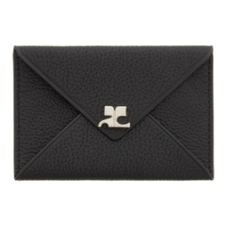 Black Envelope Leather Card Holder 241783F037000