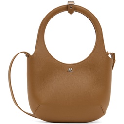 Brown Holy Grained Leather Bag 241783F049013