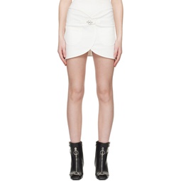 White Ellipse Denim Miniskirt 241783F090013