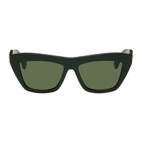 Green Cat-Eye Sunglasses 241798F005009