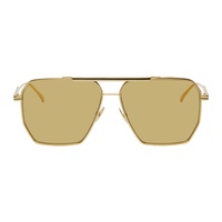 Gold Aviator Sunglasses 241798F005014