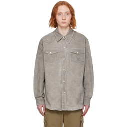 Gray Frontier Denim Shirt 241803M192009