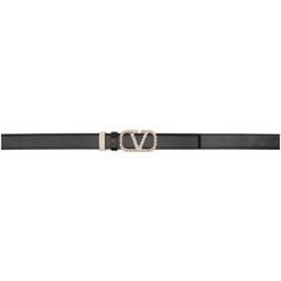 Reversible Black & Off-White VLogo Belt 241807F001002