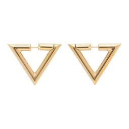 Gold V Detail Earrings 241807F022000