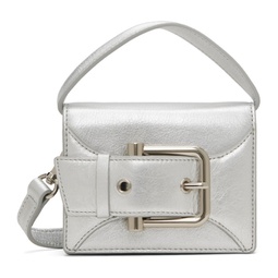 Silver Belted Boucle Micro Bag 241811F046007