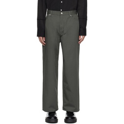 Gray Baggy Trousers 241819M191006