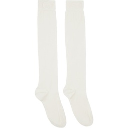 White Overknee Socks 241820F076001