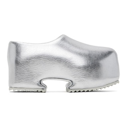 Silver Clog Slip-On Loafers 241844F121006