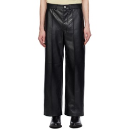 Black Dax Regenerated Leather Trousers 241845M191005